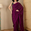 Women's Georgette Black Solid Ready to Wear With Blouse Piece