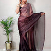 Women's Georgette Burgundy Printed Ready to Wear With Blouse Piece