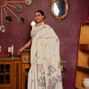 Dhiyona GR Women's Ruby Beige & Pink Mul Cotton Woven Saree