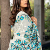 Indyancart GR Women's Ruhani Marshmallow White Cotton Jamdani Saree