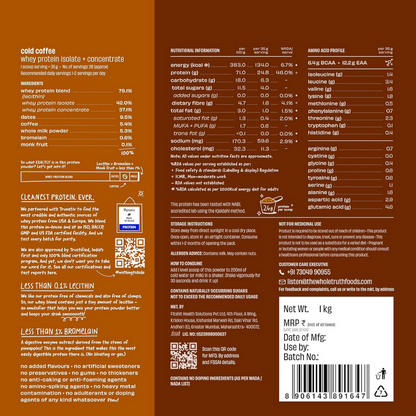The Whole Truth Whey Protein Isolate+Concentrate - Cold Coffee
