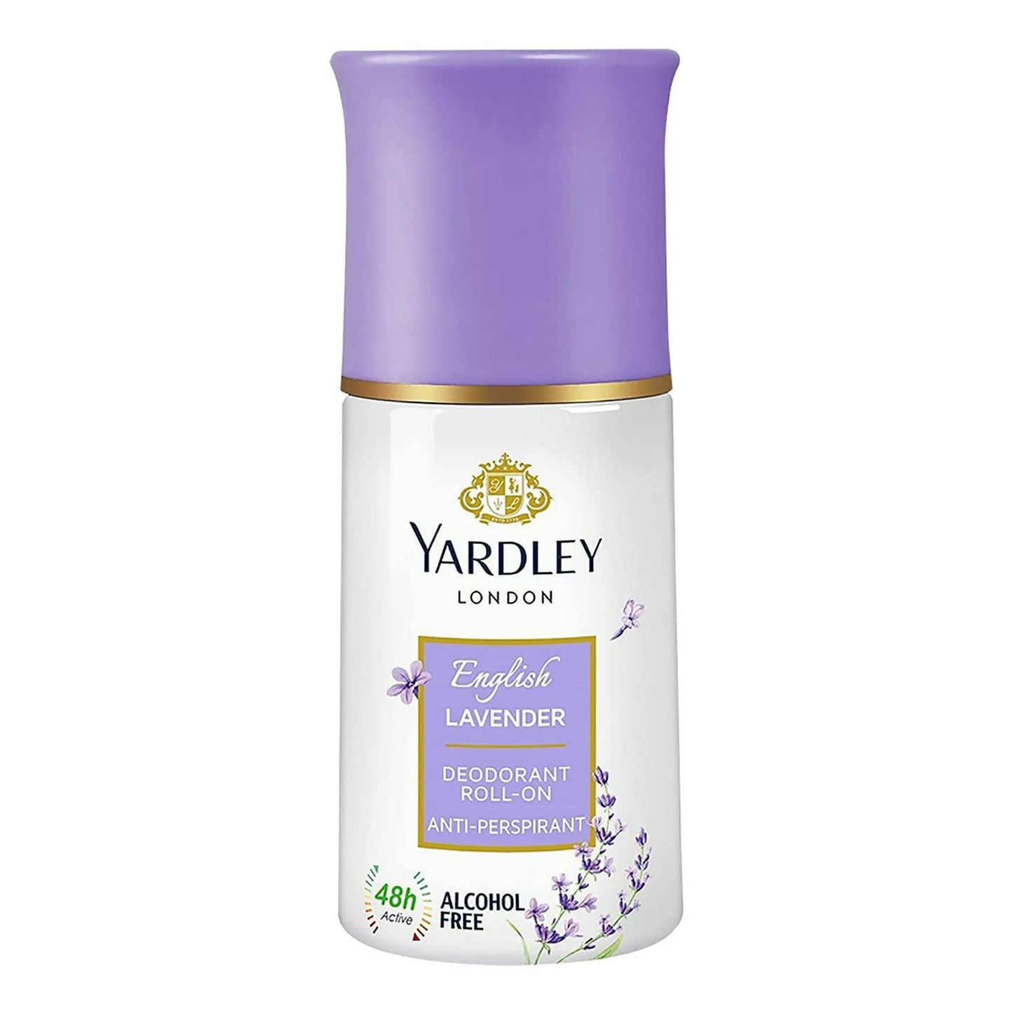 Yardley London English Lavender anti-perspirant deodorant roll-on for women, floral underarm cream with lavender scent