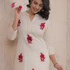 Dhiyona IE Floral Embroidered Thread Work Pure Cotton A-Line Kurta With Palazzos