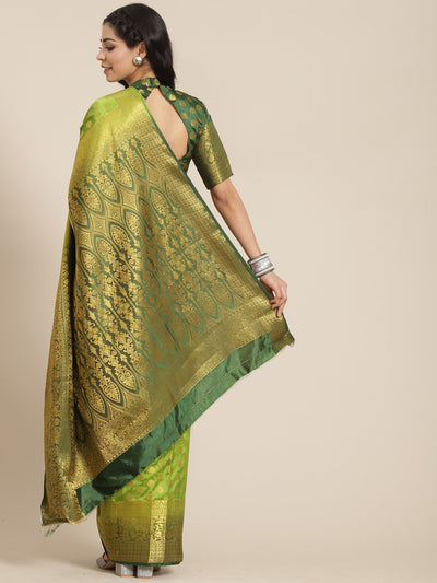 Indyancart RV Women's Banarasi Cotton Silk With Zari weaving Saree  ( KVD1000 )