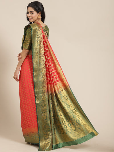 Indyancart RV Women's Banarasi Cotton Silk With Zari weaving Saree  ( KVD1001 )