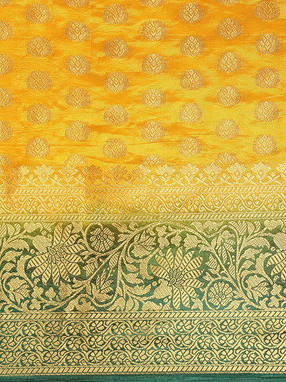 Indyancart RV Women's Banarasi Cotton Silk With Zari weaving Saree  ( KVD1002 )