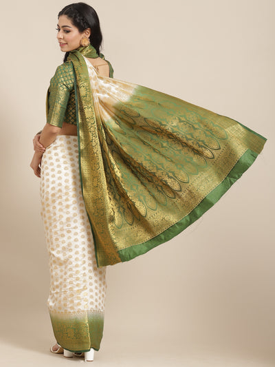 Indyancart RV Women's Banarasi Cotton Silk With Zari weaving Saree  ( KVD1003 )