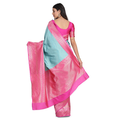 Indyancart RV Women's Banarasi Cotton Silk With Zari weaving Saree  ( KVD1009 )