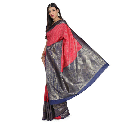 Indyancart RV Women's Banarasi Cotton Silk With Zari weaving Saree  ( KVD1010 )