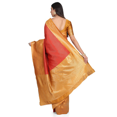 Indyancart RV Women's Banarasi Cotton Silk With Zari weaving Saree  ( KVD1011 )