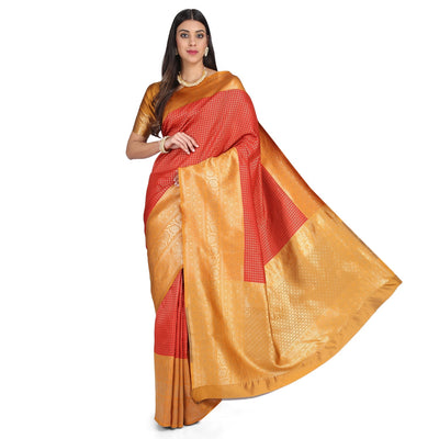 Indyancart RV Women's Banarasi Cotton Silk With Zari weaving Saree  ( KVD1011 )