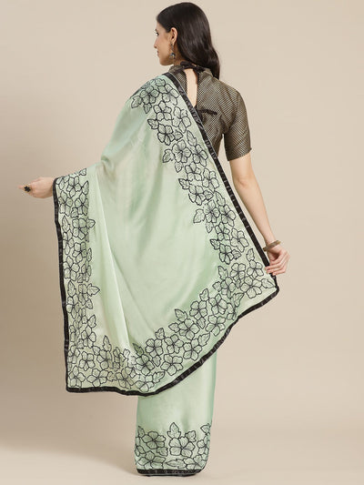 Indyancart RV Women's Rangoli Georgette With Sequine Embroidery Floral Work Saree With Blouse ( KVD1135 )