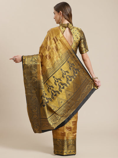 Indyancart RV Women's Banarasi Silk With Jacquard Print Saree  ( KVD1141 )