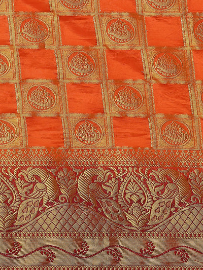 Indyancart RV Women's Banarasi Silk With Jacquard Print Saree  ( KVD1143 )