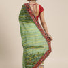Dhiyona RV Women's Peacock Pattern Embroidery Georgette Saree with Blouse ( KVD120 )