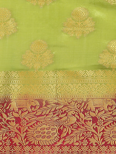 Indyancart RV Women's Banarasi Silk With Jacquard Print Saree  ( KVD1296 )