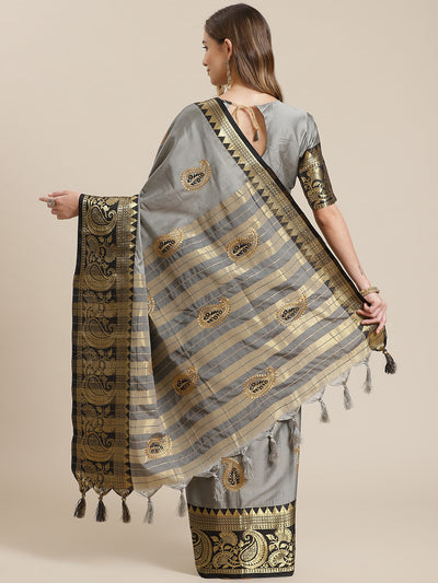 Indyancart RV Women's Cotton Silk Saree With Zari Embroidered Work And Zari Weaving Border ( KVD1308 )