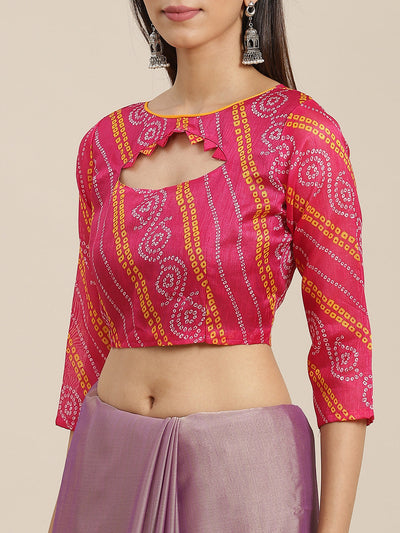 Indyancart RV Women's Chiffon Saree With Sequine Embroidered Work And Bandhani Flowers. ( KVD1315 )