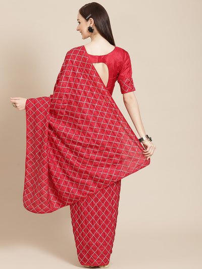 Indyancart RV Women's Dora Silk Sequins Work Saree ( KVD1406 )
