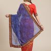 Dhiyona RV Women's Bandhani Georgette And Vichitra Silk With Thread Embroidery Saree ( KVD1414 )