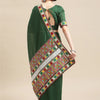 Dhiyona RV Women's Shiny Vichitra Multi Color Thread Kutchi Embroidery Saree With Blouse ( KVD1465 )