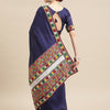 Dhiyona RV Women's Shiny Vichitra Multi Color Thread Kutchi Embroidery Saree With Blouse ( KVD1467 )
