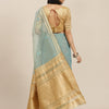 Indyancart RV Women's Organza And Embroidery Work Saree With Blouse ( KVD1521 )