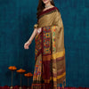 Dhiyona RV Women's Cotton Silk Heavy Kutchi Work With Peacock Design Embroidered Saree  ( KVD1544 )