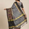 Indyancart RV Women's Cotton Silk Heavy Kutchi Work With Peacock Design Embroidered Saree  ( KVD1546 )