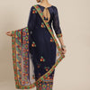 Dhiyona RV Women's Net Traditional Embroidered And Mirror Work Saree With Blouse ( KVD1573 )