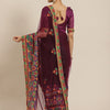 Dhiyona RV Women's Net Traditional Embroidered And Mirror Work Saree With Blouse ( KVD1575 )