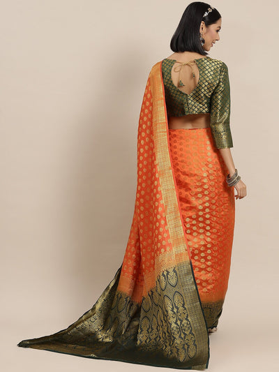 Indyancart RV Women's Banarasi Cotton Silk With Zari weaving Saree  ( KVD1583 )