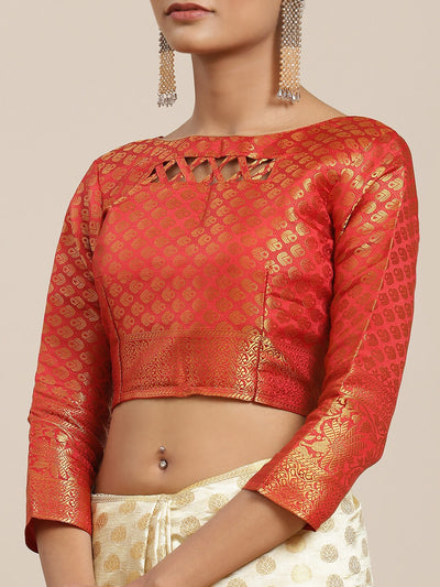 Indyancart RV Women's Banarasi Cotton Silk With Zari weaving Saree  ( KVD1585 )