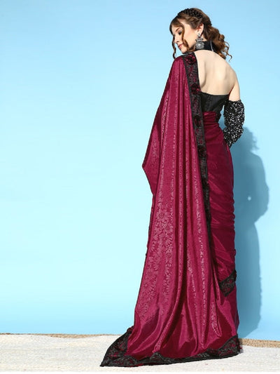 Indyancart RV Women's Rangoli Silk Saree With Detachable Sleeve Fancy Saree ( KVD1620 )
