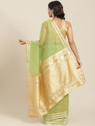Indyancart RV Women's Organza Zari Weaving Saree With Blouse ( KVD1704 )