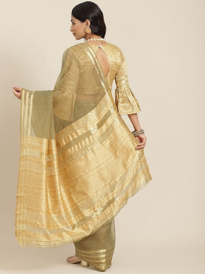 Indyancart RV Women's Organza Zari Weaving Saree With Blouse ( KVD1705 )