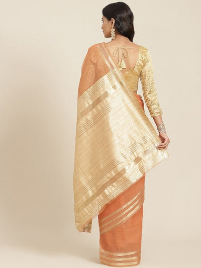 Indyancart RV Women's Organza Zari Weaving Saree With Blouse ( KVD1707 )