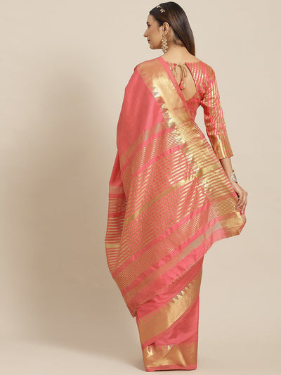 Indyancart RV Women's Assam Silk With Golden Broad Border Saree  ( KVD1719 )