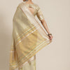 Dhiyona RV Women's Elegant Cotton Silk Linen Saree with Designer Golden Border ( KVD1744 )