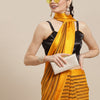 Dhiyona RV Women's Elegant Silk Blend Saree with Silver Zari Weaving Stripes With Blouse ( KVD1788 )
