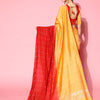 Dhiyona RV Women's Exquisite Soft Banarasi Cotton Tie-Dye Saree with Zari & Sequins Weaving With Blouse ( KVD1825 )
