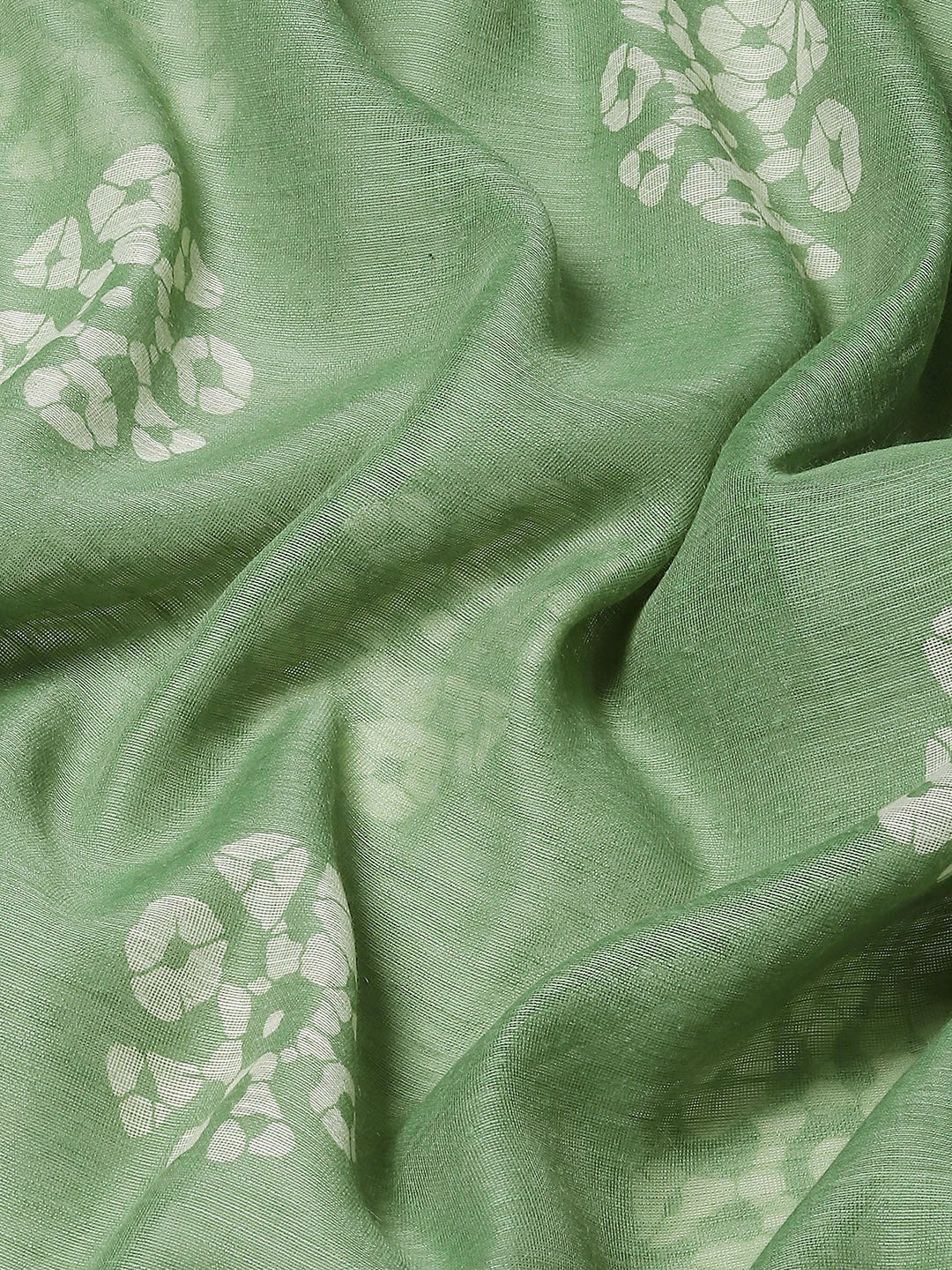 Indyancart RV Women's Elegant Linen Blend Cotton Block Print Saree with Matching Blouse
 ( KVD1832 )