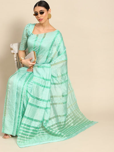 Indyancart RV Women's Premium Soft Banarasi Cotton Tie-Dye Saree with Zari & Sequins Weaving With Blouse ( KVD1902 )