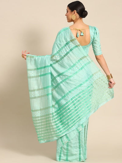 Indyancart RV Women's Premium Soft Banarasi Cotton Tie-Dye Saree with Zari & Sequins Weaving With Blouse ( KVD1902 )