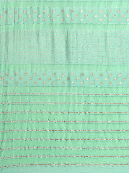 Dhiyona RV Women's Premium Soft Banarasi Cotton Tie-Dye Saree with Zari & Sequins Weaving With Blouse ( KVD1902 )