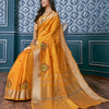Dhiyona RV Women's Elegant Assam Cotton Silk Saree with Colorful Thread Embroidery & Temple Border With Blouse ( KVD2044 )