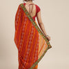 Dhiyona RV Women's half and half bandhani pallu Red  and Orange color saree ( KVD207 )