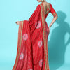 Dhiyona RV Women's Soft Dola Silk With Bhandhani With Colourful Embroidery Heavy Lace Saree With Blouse ( KVD2091 )