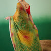 Indyancart RV Women's Soft Exclusive Georgette With Bhandhani Print With Heavy Lace Saree With Blouse ( KVD2131 )