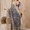 Indyancart RV Women's Elegant Organza Golden Zari Woven Saree with Matching Blouse ( KVD2145 )